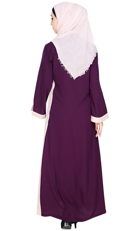 Side Panelled Purple Abaya