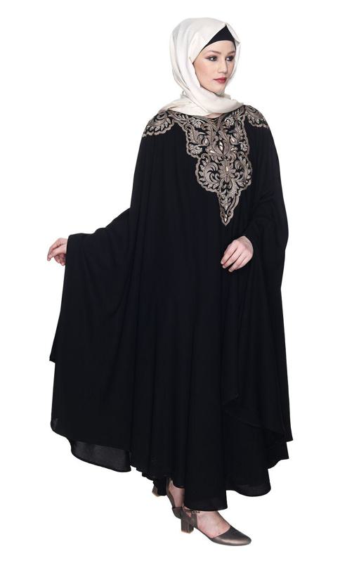 Single Layered Black Luxury Irani Kaftan (Made-To-Order)
