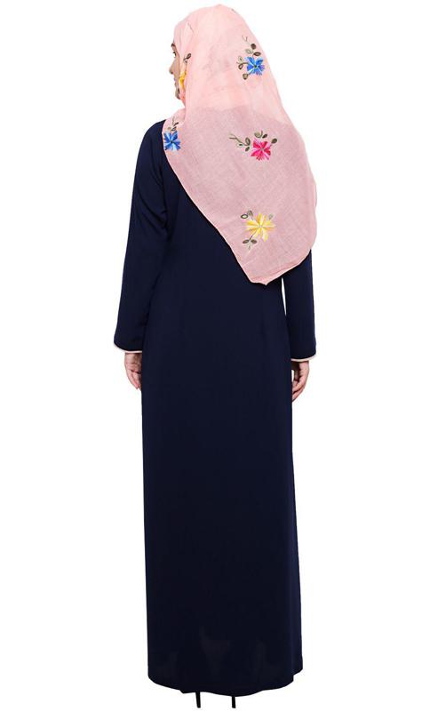 Sleek Blue Abaya (Made-To-Order)