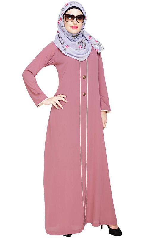 Sleek Onion Pink Abaya (Made-To-Order)
