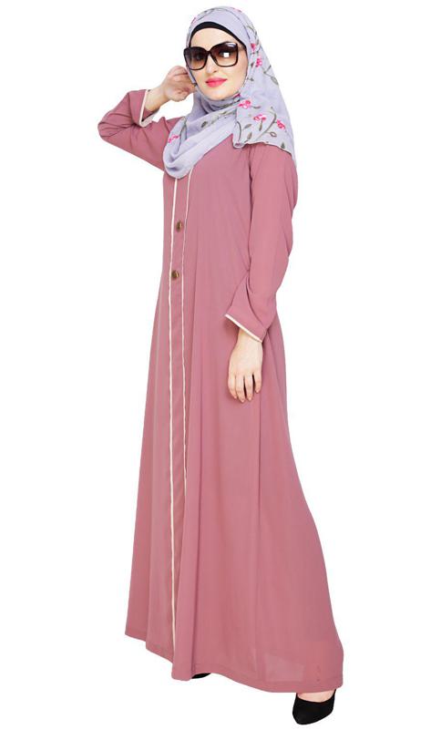 Sleek Onion Pink Abaya (Made-To-Order)