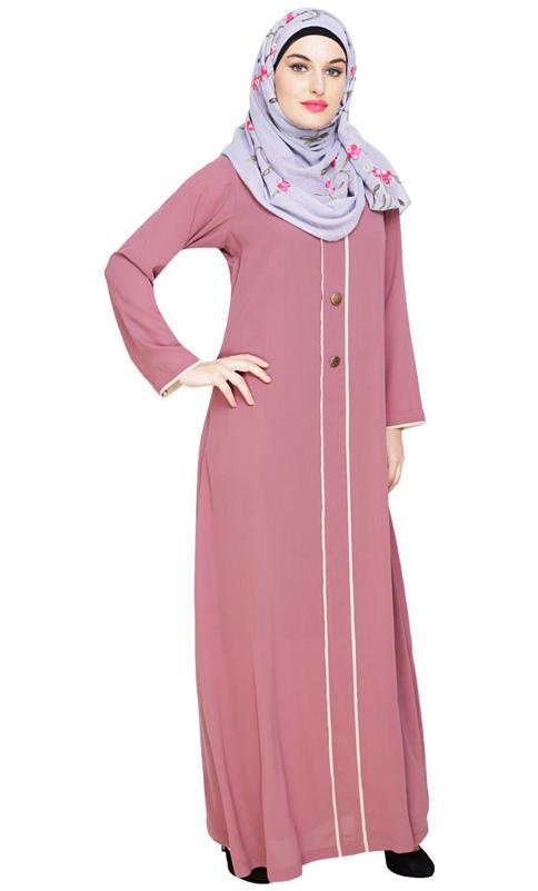Sleek Onion Pink Abaya (Made-To-Order)