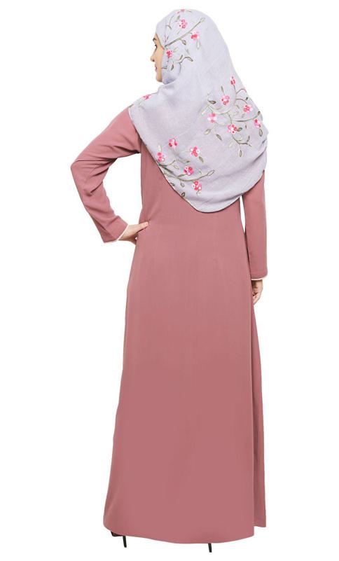 Sleek Onion Pink Abaya (Made-To-Order)