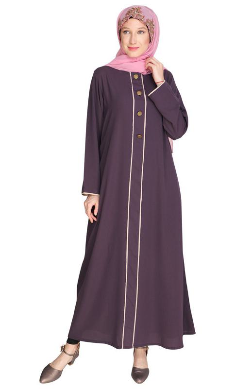 Sleek Purple Abaya (Made-To-Order)