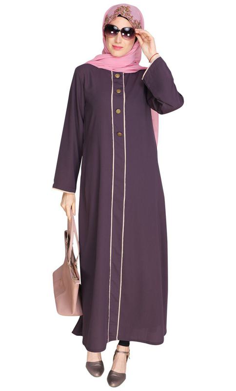 Sleek Purple Abaya (Made-To-Order)