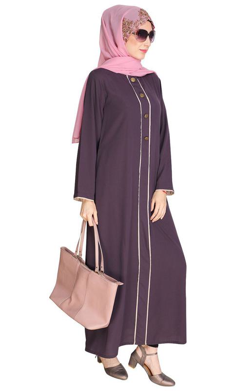 Sleek Purple Abaya (Made-To-Order)