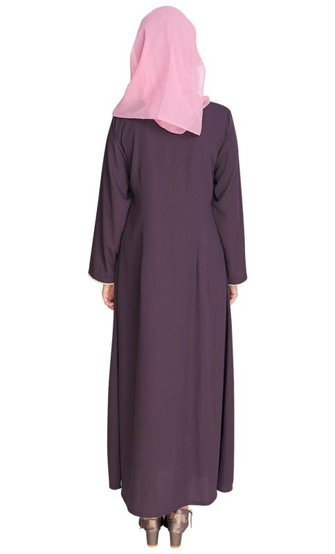 Sleek Purple Abaya (Made-To-Order)