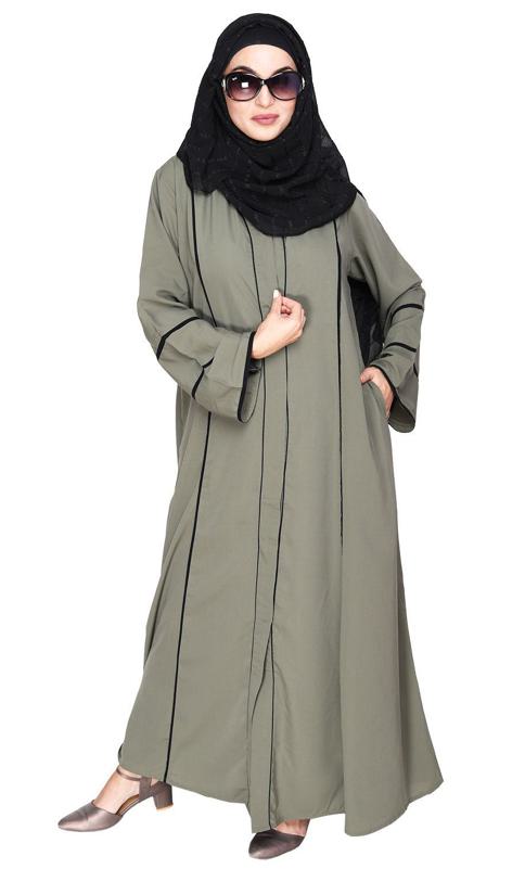 Snazzy Lace Dead Mint and Black Abaya