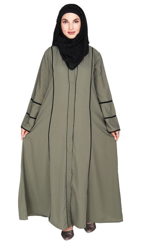 Snazzy Lace Dead Mint and Black Abaya