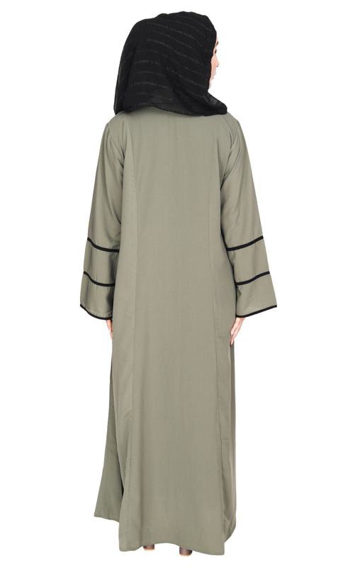 Snazzy Lace Dead Mint and Black Abaya