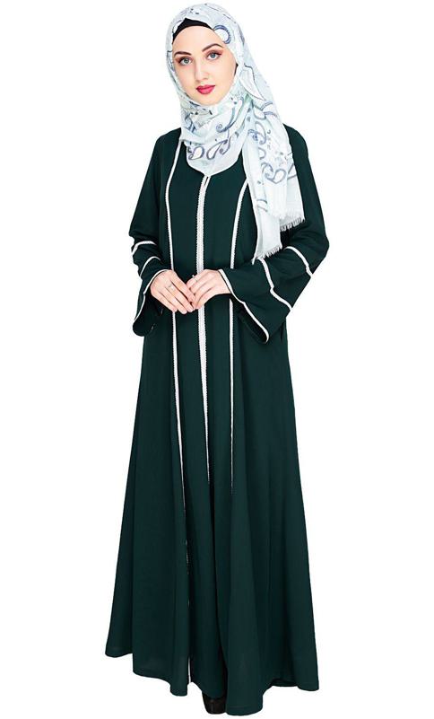 Snazzy Lace Green Abaya