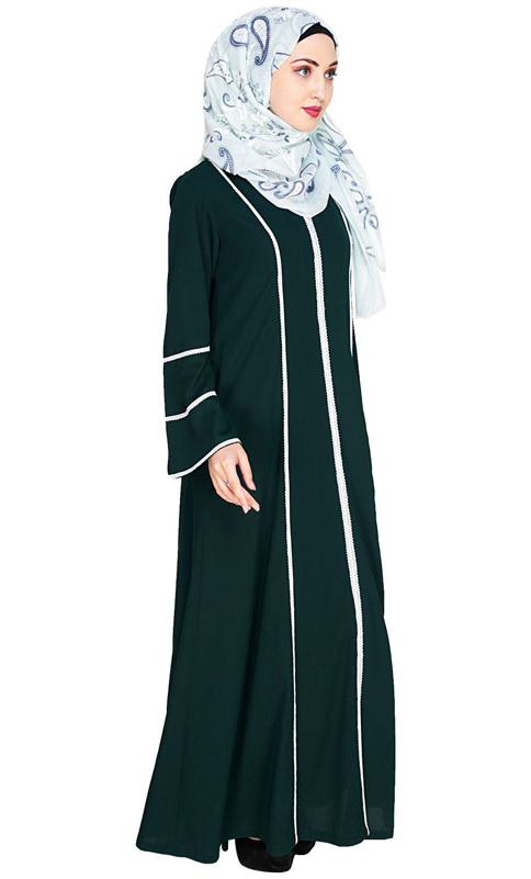 Snazzy Lace Green Abaya