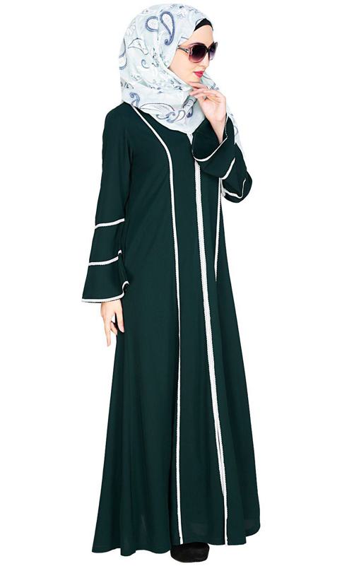 Snazzy Lace Green Abaya