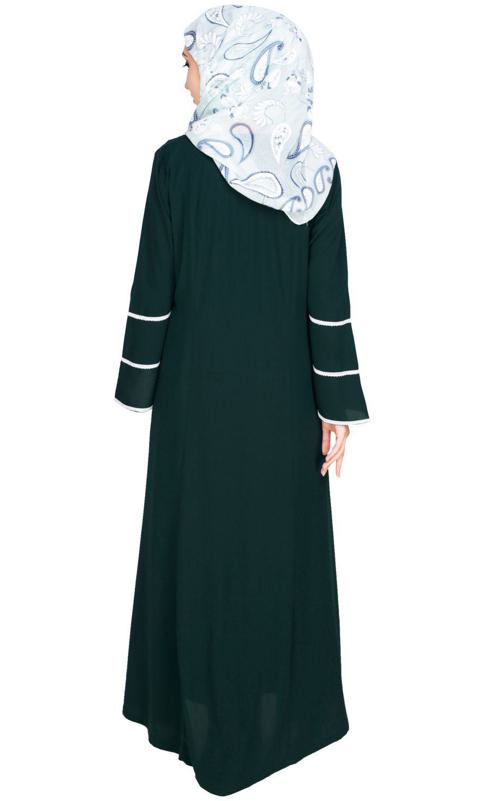 Snazzy Lace Green Abaya