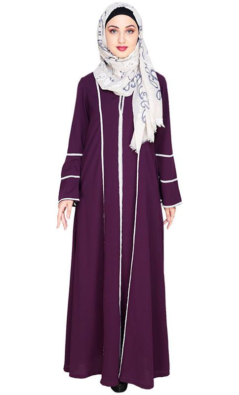 Snazzy Lace Purple Abaya (Made-To-Order)