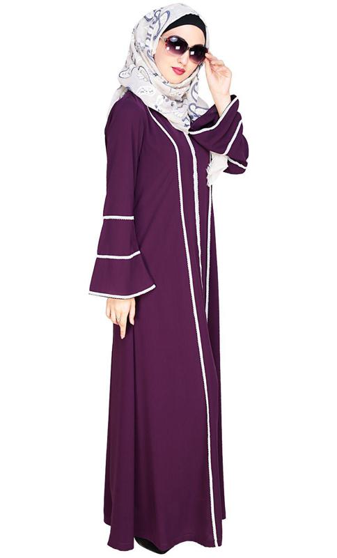 Snazzy Lace Purple Abaya (Made-To-Order)