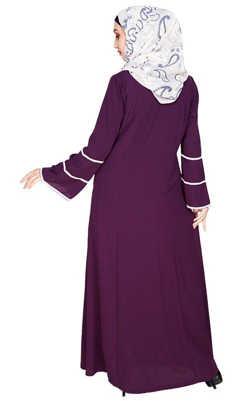 Snazzy Lace Purple Abaya (Made-To-Order)