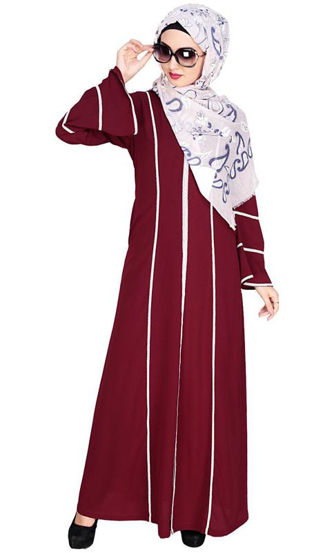 Snazzy Lace Wine Abaya