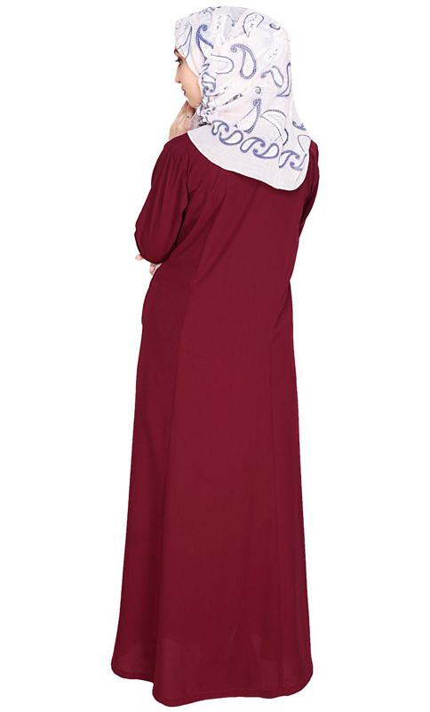 Snazzy Lace Wine Abaya