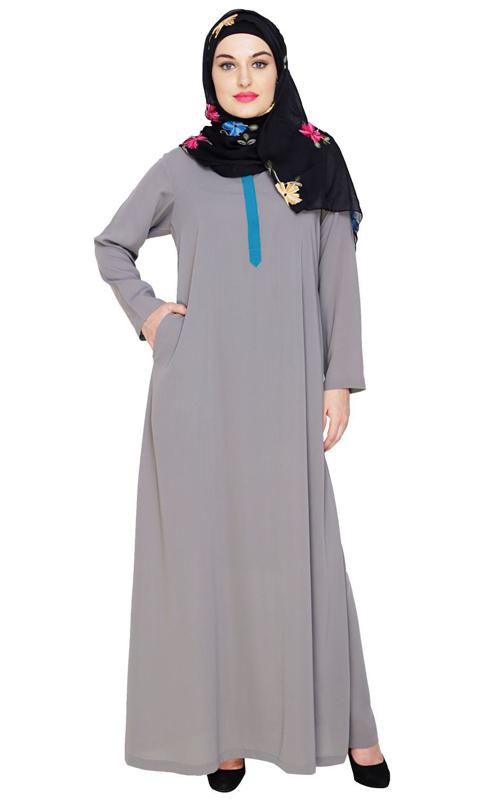 Sober Grey Abaya (Made-To-Order)