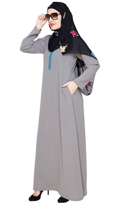 Sober Grey Abaya (Made-To-Order)