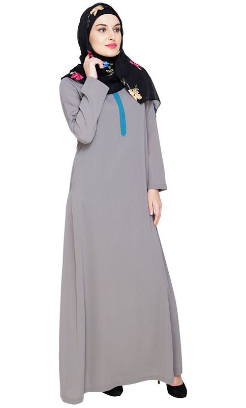 Sober Grey Abaya (Made-To-Order)