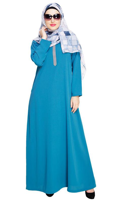 Sober Teal Blue Abaya (Made-To-Order)