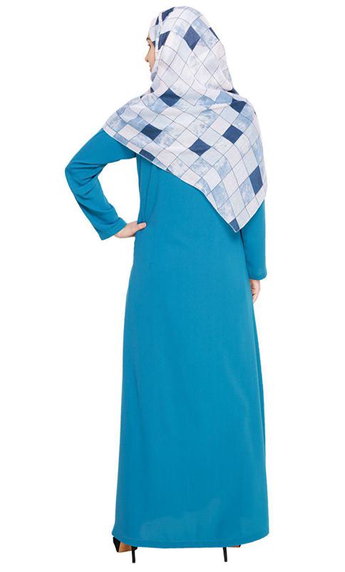 Sober Teal Blue Abaya (Made-To-Order)