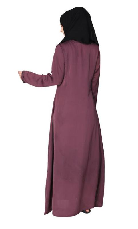 Sparkling Swarovski Crystal Stone Work Purple Abaya