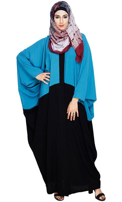 Spiffy Teal Blue and Black Kaftan (Made-To-Order)