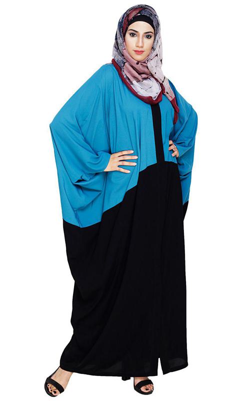 Spiffy Teal Blue and Black Kaftan (Made-To-Order)