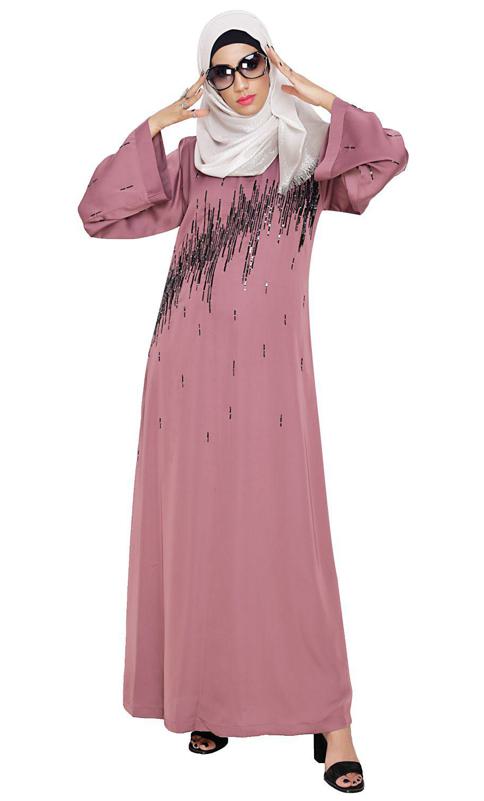 Stardust Onion Pink Dubai Style Abaya