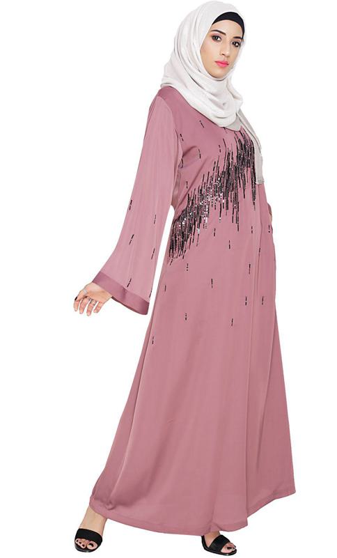 Stardust Onion Pink Dubai Style Abaya