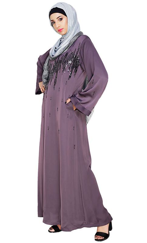 Stardust Purple Dubai Style Abaya