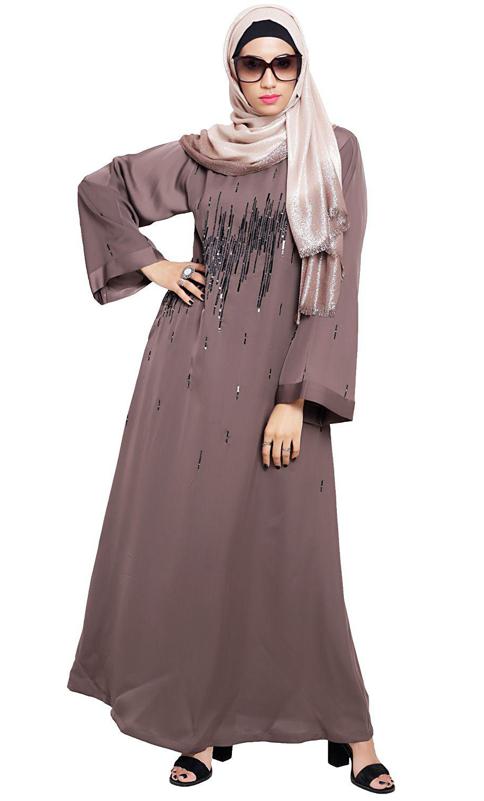 Stardust Umber Brown Dubai Style Abaya