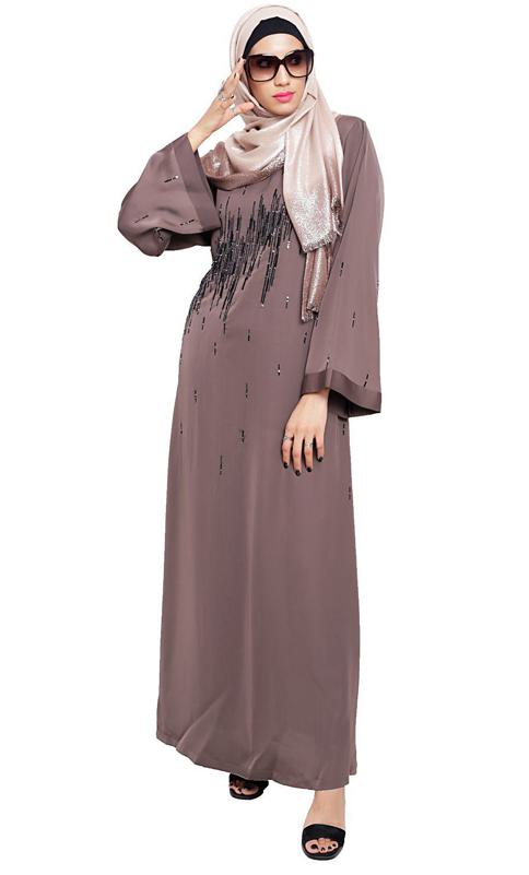 Stardust Umber Brown Dubai Style Abaya
