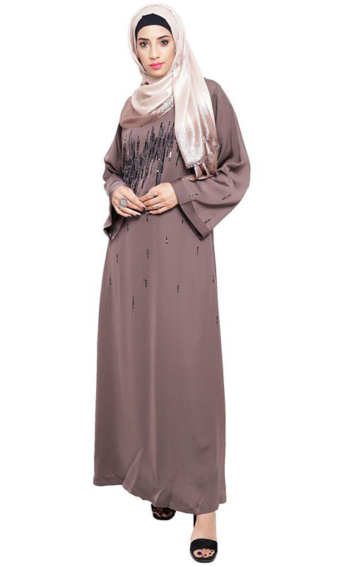 Stardust Umber Brown Dubai Style Abaya