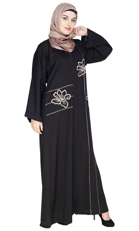Stellar Black Dubai Style Abaya (Made-To-Order)