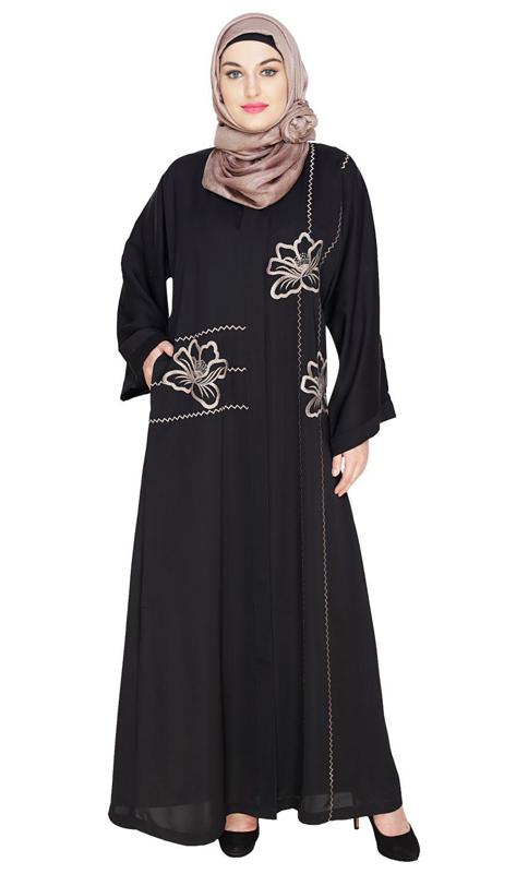 Stellar Black Dubai Style Abaya (Made-To-Order)