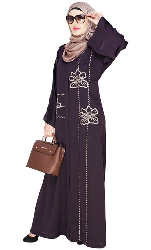 Stellar Dark Purple Style Abaya