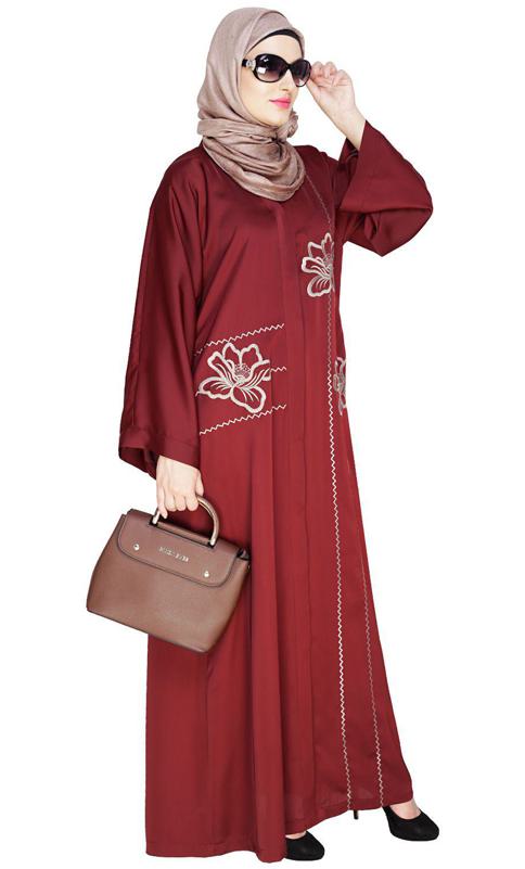 Stellar Wine Dubai Style Abaya (Made-To-Order)