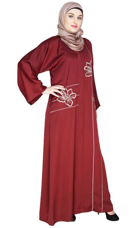 Stellar Wine Dubai Style Abaya (Made-To-Order)