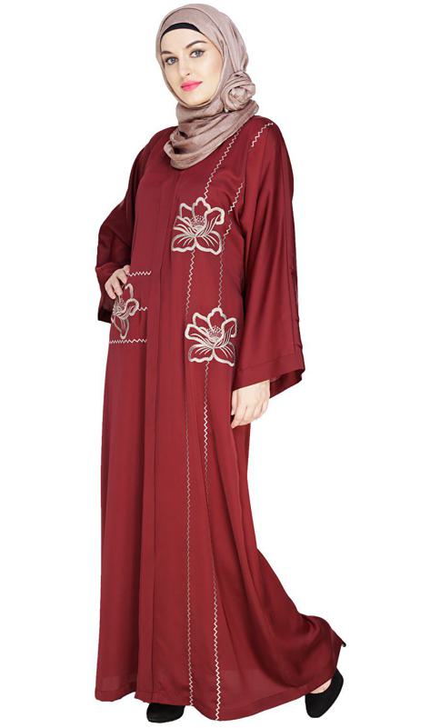 Stellar Wine Dubai Style Abaya (Made-To-Order)