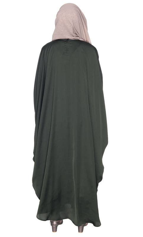 Strikingly Beautiful Oilve Green Embroidered Kaftan (Made-To-Order)