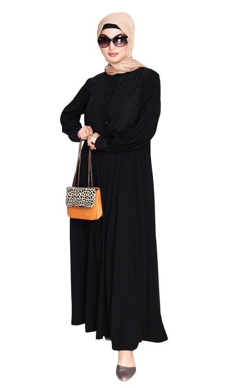 Subtle Black Lace Dress Abaya (Made-To-Order)