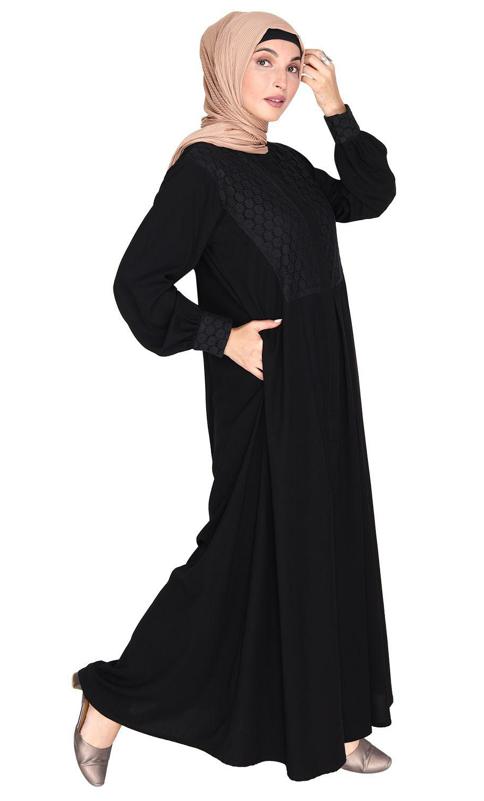 Subtle Black Lace Dress Abaya (Made-To-Order)