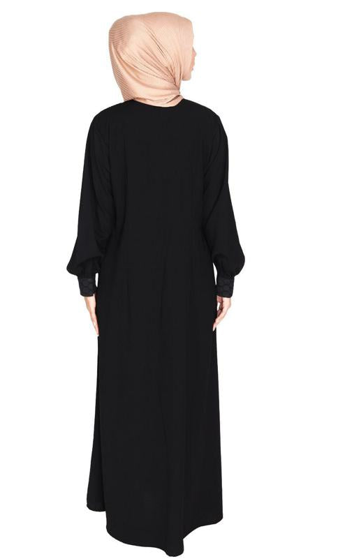 Subtle Black Lace Dress Abaya (Made-To-Order)