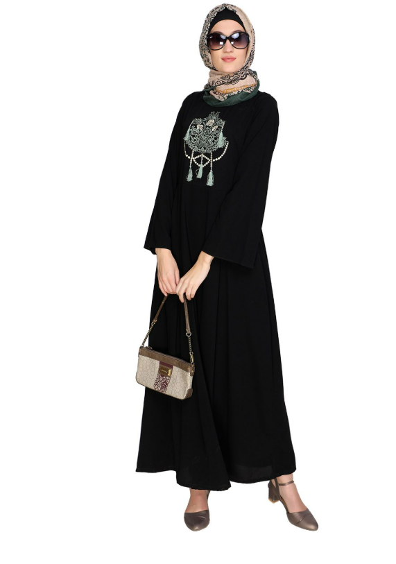 Tassels Detail Black Abaya (Made-To-Order)