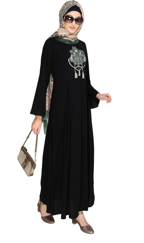 Tassels Detail Black Abaya (Made-To-Order)