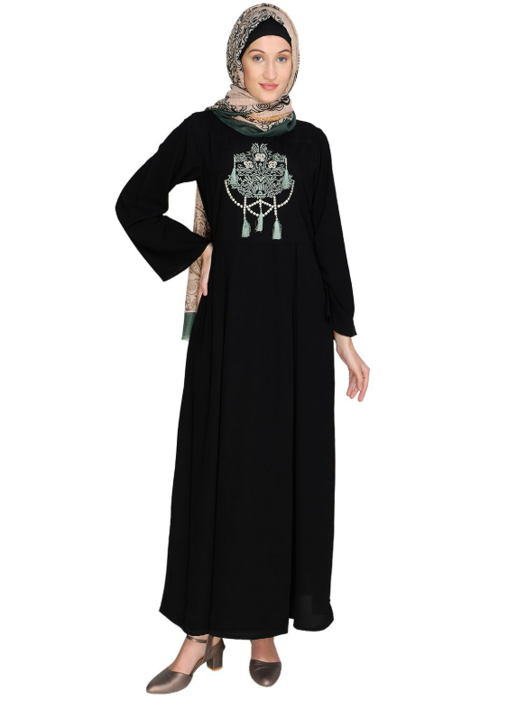 Tassels Detail Black Abaya (Made-To-Order)